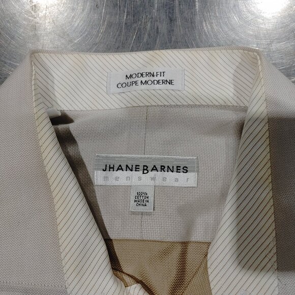 Excellent Condition Jhane Barnes Men's Grey Pattern Dress Shirt Size 18 32/33 - Picture 2 of 4